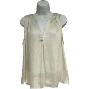 Banana Republic Womens Medium Ivory Satin Cami Minimalist Capsule Office Staple